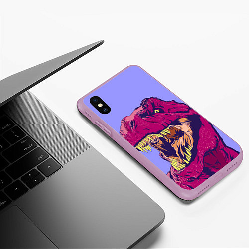 Чехол iPhone XS Max матовый Rex / 3D-Сиреневый – фото 3