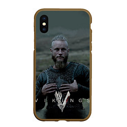 Чехол iPhone XS Max матовый Vikings: Ragnarr Lodbrok, цвет: 3D-коричневый