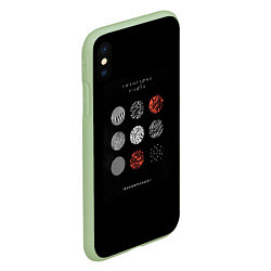 Чехол iPhone XS Max матовый Twenty one pilots: Blurrveace, цвет: 3D-салатовый — фото 2