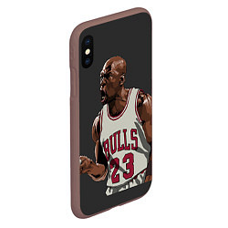 Чехол iPhone XS Max матовый Bulls 23: Jordan, цвет: 3D-коричневый — фото 2
