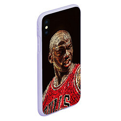 Чехол iPhone XS Max матовый Michael Jordan, цвет: 3D-светло-сиреневый — фото 2