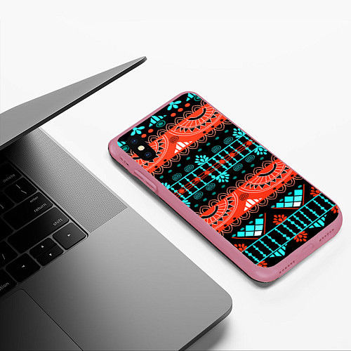Чехол iPhone XS Max матовый Аддис-Абеба / 3D-Малиновый – фото 3