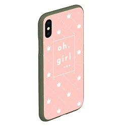 Чехол iPhone XS Max матовый Oh, girl, цвет: 3D-темно-зеленый — фото 2