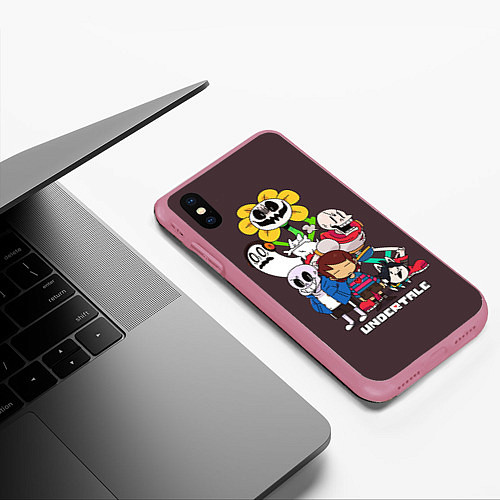 Чехол iPhone XS Max матовый Undertale 3 / 3D-Малиновый – фото 3