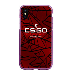 Чехол iPhone XS Max матовый Cs:go - Crimson Web Style Factory New Кровавая пау, цвет: 3D-фиолетовый