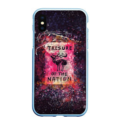 Чехол iPhone XS Max матовый Tresure of the nation(pink), цвет: 3D-голубой