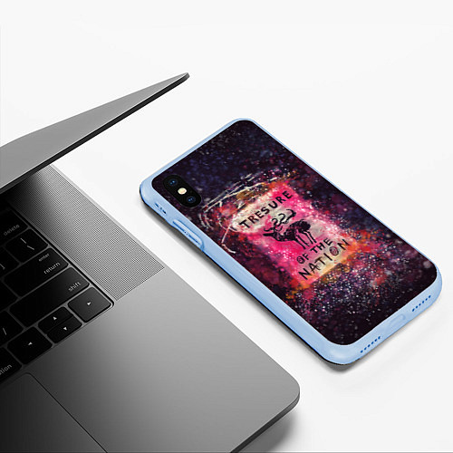 Чехол iPhone XS Max матовый Tresure of the nation(pink) / 3D-Голубой – фото 3