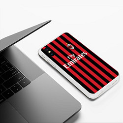 Чехол iPhone XS Max матовый Milan FC: Fly Emirates, цвет: 3D-белый — фото 2