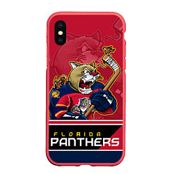 Чехол iPhone XS Max матовый Florida Panthers, цвет: 3D-красный