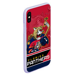 Чехол iPhone XS Max матовый Florida Panthers, цвет: 3D-светло-сиреневый — фото 2