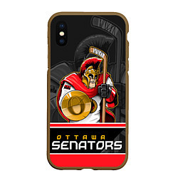 Чехол iPhone XS Max матовый Ottawa Senators, цвет: 3D-коричневый