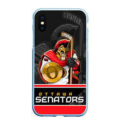 Чехол iPhone XS Max матовый Ottawa Senators, цвет: 3D-голубой