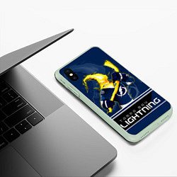 Чехол iPhone XS Max матовый Bay Lightning, цвет: 3D-салатовый — фото 2