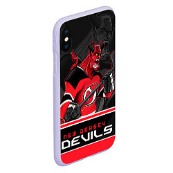 Чехол iPhone XS Max матовый New Jersey Devils, цвет: 3D-светло-сиреневый — фото 2