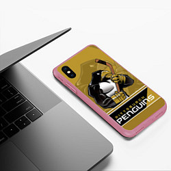 Чехол iPhone XS Max матовый Pittsburgh Penguins, цвет: 3D-малиновый — фото 2