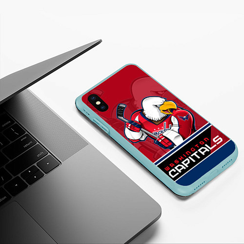 Чехол iPhone XS Max матовый Washington Capitals / 3D-Мятный – фото 3