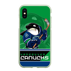 Чехол iPhone XS Max матовый Vancouver Canucks, цвет: 3D-салатовый