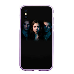 Чехол iPhone XS Max матовый Vampire Trio, цвет: 3D-сиреневый