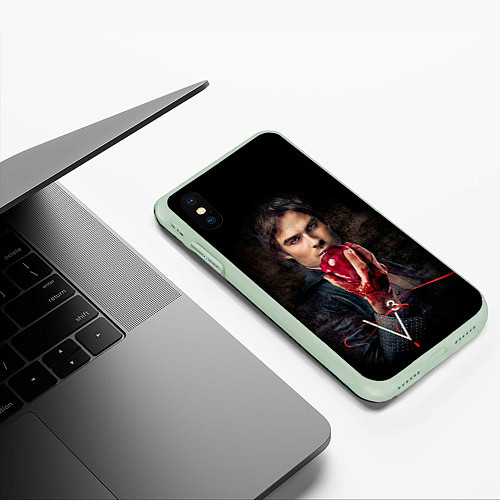 Чехол iPhone XS Max матовый Damon Salvatore V3 / 3D-Салатовый – фото 3