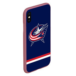 Чехол iPhone XS Max матовый Columbus Blue Jackets, цвет: 3D-малиновый — фото 2