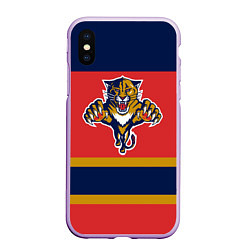 Чехол iPhone XS Max матовый Florida Panthers, цвет: 3D-сиреневый