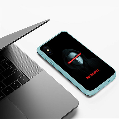 Чехол iPhone XS Max матовый Mr Robot / 3D-Мятный – фото 3