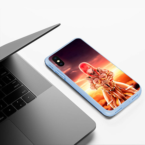 Чехол iPhone XS Max матовый Fairy Tail / 3D-Голубой – фото 3