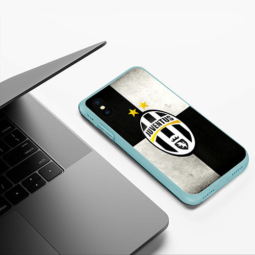 Чехол iPhone XS Max матовый Juventus FC / 3D-Мятный – фото 3