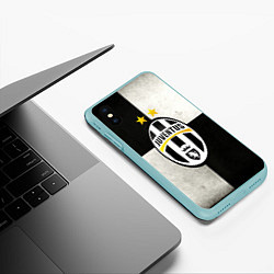 Чехол iPhone XS Max матовый Juventus FC, цвет: 3D-мятный — фото 2