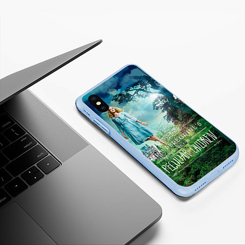 Чехол iPhone XS Max матовый Эмма Блум / 3D-Голубой – фото 3