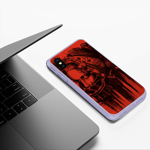 Чехол iPhone XS Max матовый Saw Trap / 3D-Светло-сиреневый – фото 3
