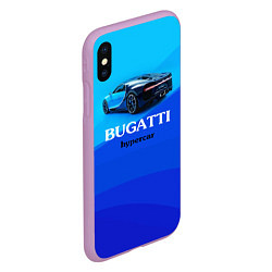 Чехол iPhone XS Max матовый Bugatti hypercar, цвет: 3D-сиреневый — фото 2