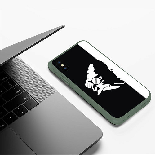 Чехол iPhone XS Max матовый Grandfather: Black & White / 3D-Темно-зеленый – фото 3