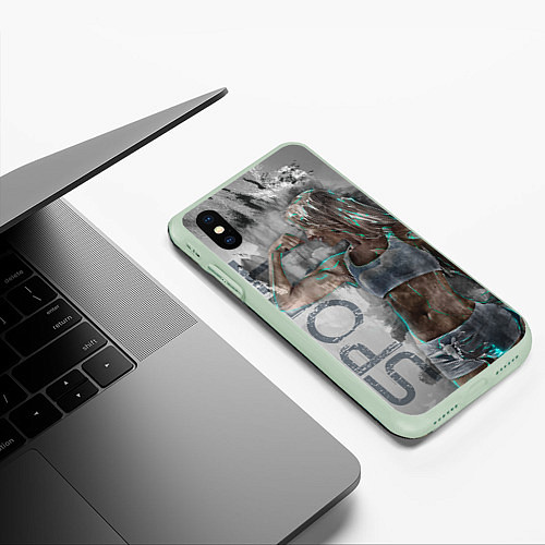 Чехол iPhone XS Max матовый Фитоняшка / 3D-Салатовый – фото 3