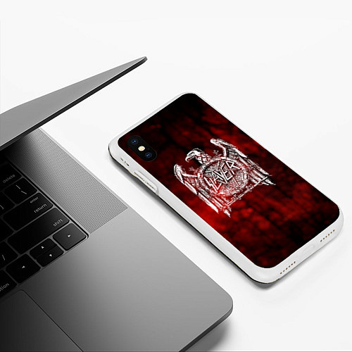 Чехол iPhone XS Max матовый Slayer: Blooded Eagle / 3D-Белый – фото 3
