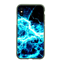 Чехол iPhone XS Max матовый Energy, цвет: 3D-темно-зеленый
