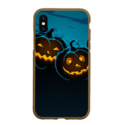 Чехол iPhone XS Max матовый Halloween3, цвет: 3D-коричневый