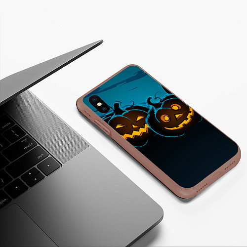 Чехол iPhone XS Max матовый Halloween3 / 3D-Коричневый – фото 3