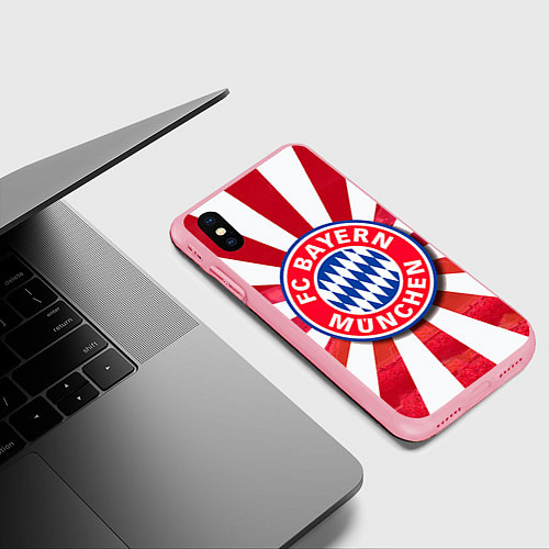 Чехол iPhone XS Max матовый FC Bayern / 3D-Баблгам – фото 3