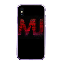 Чехол iPhone XS Max матовый Manchester United team, цвет: 3D-светло-сиреневый