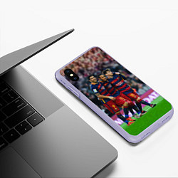 Чехол iPhone XS Max матовый Barcelona5, цвет: 3D-светло-сиреневый — фото 2