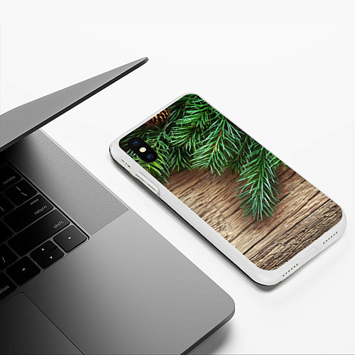 Чехол iPhone XS Max матовый Дуx рождества / 3D-Белый – фото 3