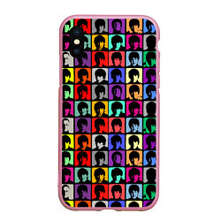 Чехол iPhone XS Max матовый The Beatles: pop-art, цвет: 3D-розовый