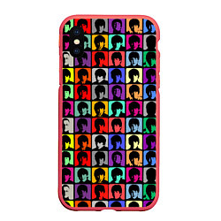 Чехол iPhone XS Max матовый The Beatles: pop-art, цвет: 3D-красный