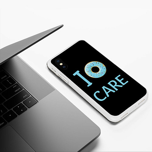 Чехол iPhone XS Max матовый I Donut care / 3D-Белый – фото 3