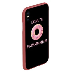 Чехол iPhone XS Max матовый Donuts, цвет: 3D-красный — фото 2