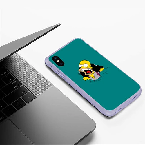 Чехол iPhone XS Max матовый Alien-Homer / 3D-Светло-сиреневый – фото 3