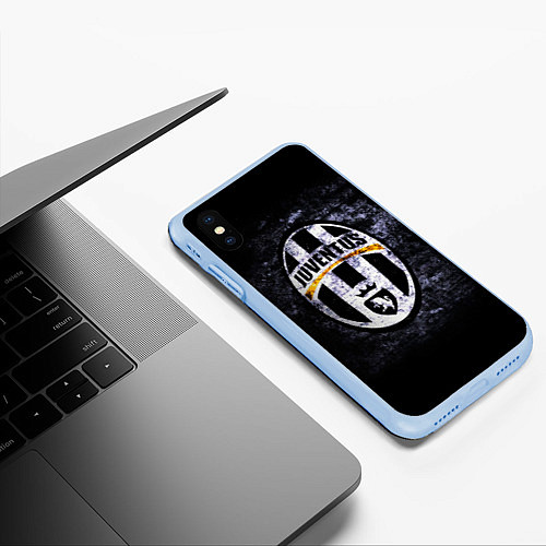 Чехол iPhone XS Max матовый Juventus: shadows / 3D-Голубой – фото 3
