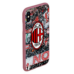 Чехол iPhone XS Max матовый Milan FC, цвет: 3D-малиновый — фото 2