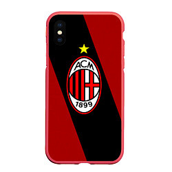 Чехол iPhone XS Max матовый Milan FC: Red Collection, цвет: 3D-красный
